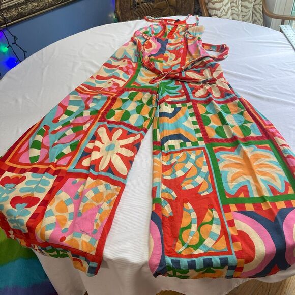 Farm Rio Cutout Retro Boho Hippie Jumpsuit Size XS Read Description - Picture 1 of 9
